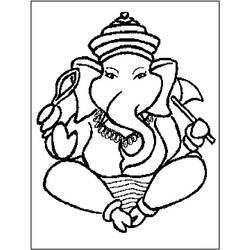 Dibujo para colorear: Mitología hindú: Ganesh (Dioses y diosas) #96863 - Dibujos para colorear