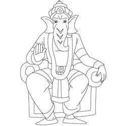 Dibujo para colorear: Mitología hindú: Ganesh (Dioses y diosas) #96868 - Dibujos para colorear