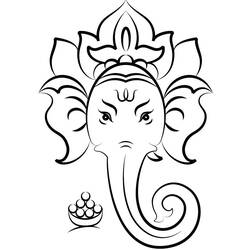 Dibujo para colorear: Mitología hindú: Ganesh (Dioses y diosas) #96874 - Dibujos para colorear