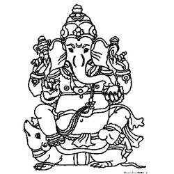 Dibujo para colorear: Mitología hindú: Ganesh (Dioses y diosas) #96878 - Dibujos para colorear