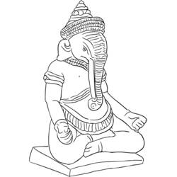 Dibujo para colorear: Mitología hindú: Ganesh (Dioses y diosas) #96879 - Dibujos para Colorear e Imprimir Gratis