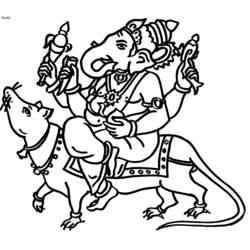 Dibujo para colorear: Mitología hindú: Ganesh (Dioses y diosas) #96884 - Dibujos para Colorear e Imprimir Gratis
