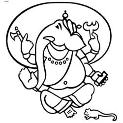Dibujo para colorear: Mitología hindú: Ganesh (Dioses y diosas) #96886 - Dibujos para Colorear e Imprimir Gratis