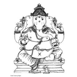 Dibujo para colorear: Mitología hindú: Ganesh (Dioses y diosas) #96897 - Dibujos para colorear