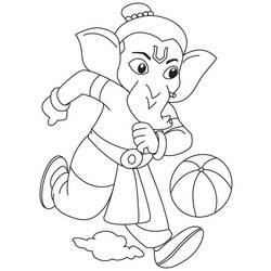 Dibujo para colorear: Mitología hindú: Ganesh (Dioses y diosas) #96913 - Dibujos para colorear