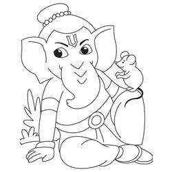 Dibujo para colorear: Mitología hindú: Ganesh (Dioses y diosas) #96915 - Dibujos para colorear