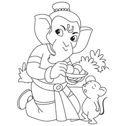 Dibujo para colorear: Mitología hindú: Ganesh (Dioses y diosas) #96922 - Dibujos para colorear