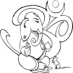 Dibujo para colorear: Mitología hindú: Ganesh (Dioses y diosas) #96924 - Dibujos para colorear