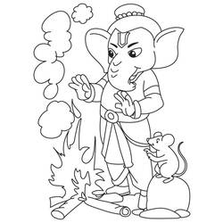 Dibujo para colorear: Mitología hindú: Ganesh (Dioses y diosas) #96929 - Dibujos para colorear