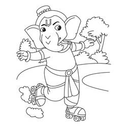 Dibujo para colorear: Mitología hindú: Ganesh (Dioses y diosas) #96930 - Dibujos para colorear