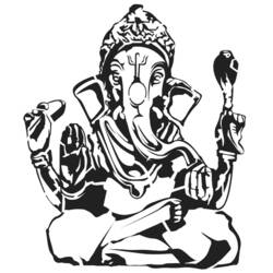 Dibujo para colorear: Mitología hindú: Ganesh (Dioses y diosas) #96941 - Dibujos para Colorear e Imprimir Gratis
