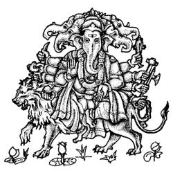 Dibujo para colorear: Mitología hindú: Ganesh (Dioses y diosas) #96958 - Dibujos para Colorear e Imprimir Gratis