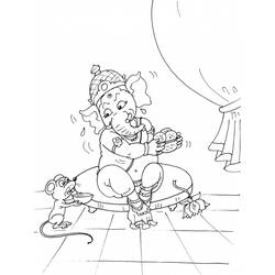 Dibujo para colorear: Mitología hindú: Ganesh (Dioses y diosas) #96981 - Dibujos para Colorear e Imprimir Gratis