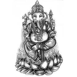 Dibujo para colorear: Mitología hindú: Ganesh (Dioses y diosas) #97043 - Dibujos para colorear