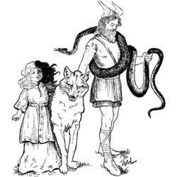 Dibujo para colorear: Mitología nórdica (Dioses y diosas) #110420 - Dibujos para Colorear e Imprimir Gratis