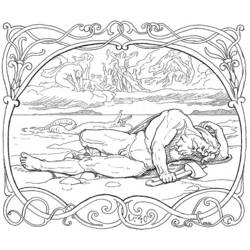 Dibujo para colorear: Mitología nórdica (Dioses y diosas) #110577 - Dibujos para Colorear e Imprimir Gratis