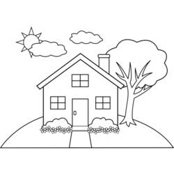 Dibujo para colorear: Casa (Edificios y Arquitectura) #64655 - Dibujos para Colorear e Imprimir Gratis