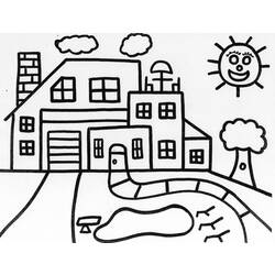 Dibujo para colorear: Casa (Edificios y Arquitectura) #64675 - Dibujos para colorear