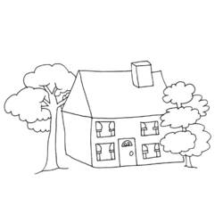 Dibujo para colorear: Casa (Edificios y Arquitectura) #64709 - Dibujos para Colorear e Imprimir Gratis
