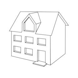 Dibujo para colorear: Casa (Edificios y Arquitectura) #64747 - Dibujos para colorear