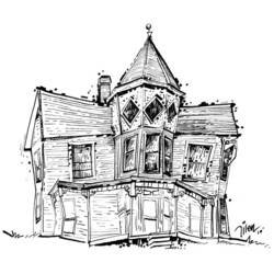 Dibujo para colorear: Casa (Edificios y Arquitectura) #66469 - Dibujos para Colorear e Imprimir Gratis