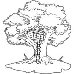 Dibujo para colorear: Casa del árbol (Edificios y Arquitectura) #66029 - Dibujos para colorear
