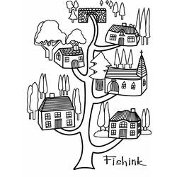 Dibujo para colorear: Casa del árbol (Edificios y Arquitectura) #66071 - Dibujos para colorear
