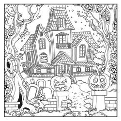 Dibujo Casa Embrujada (Edificios y Arquitectura) #198086 para imprimir y colorear