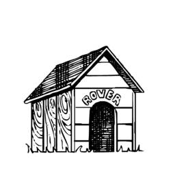 Dibujo para colorear: Caseta de Perro (Edificios y Arquitectura) #62346 - Dibujos para Colorear e Imprimir Gratis