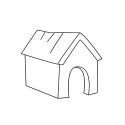 Dibujo para colorear: Caseta de Perro (Edificios y Arquitectura) #62394 - Dibujos para Colorear e Imprimir Gratis