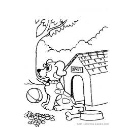 Dibujo para colorear: Caseta de Perro (Edificios y Arquitectura) #62423 - Dibujos para Colorear e Imprimir Gratis