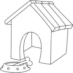 Dibujo para colorear: Caseta de Perro (Edificios y Arquitectura) #62432 - Dibujos para Colorear e Imprimir Gratis