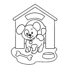 Dibujo para colorear: Caseta del perro (Edificios y Arquitectura) #62334 - Dibujos para colorear