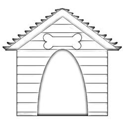 Dibujo para colorear: Caseta del perro (Edificios y Arquitectura) #62340 - Dibujos para colorear