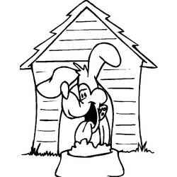 Dibujo para colorear: Caseta del perro (Edificios y Arquitectura) #62376 - Dibujos para colorear