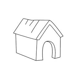 Dibujo para colorear: Caseta del perro (Edificios y Arquitectura) #62394 - Dibujos para colorear