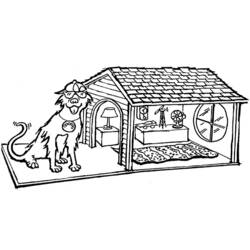Dibujo para colorear: Caseta del perro (Edificios y Arquitectura) #62413 - Dibujos para colorear
