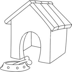 Dibujo para colorear: Caseta del perro (Edificios y Arquitectura) #62432 - Dibujos para colorear