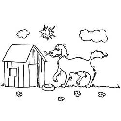 Dibujo para colorear: Caseta del perro (Edificios y Arquitectura) #62483 - Dibujos para colorear