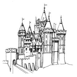Dibujo para colorear: Castillo (Edificios y Arquitectura) #62036 - Dibujos para Colorear e Imprimir Gratis