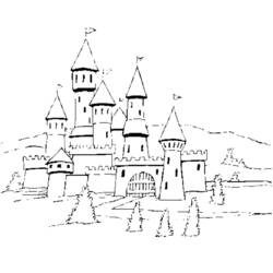 Dibujo para colorear: Castillo (Edificios y Arquitectura) #62038 - Dibujos para Colorear e Imprimir Gratis