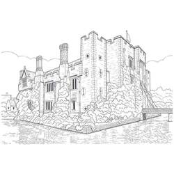 Dibujo para colorear: Castillo (Edificios y Arquitectura) #62093 - Dibujos para colorear