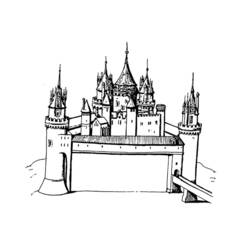 Dibujo para colorear: Castillo (Edificios y Arquitectura) #62116 - Dibujos para Colorear e Imprimir Gratis