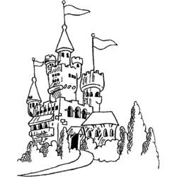 Dibujo para colorear: Castillo (Edificios y Arquitectura) #62154 - Dibujos para colorear