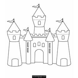 Dibujo para colorear: Castillo (Edificios y Arquitectura) #62224 - Dibujos para colorear