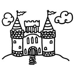 Dibujo para colorear: Castillo (Edificios y Arquitectura) #62242 - Dibujos para Colorear e Imprimir Gratis