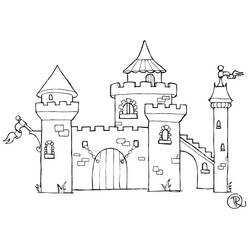 Dibujo para colorear: Castillo (Edificios y Arquitectura) #62315 - Dibujos para colorear
