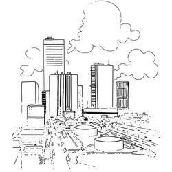 Dibujo para colorear: Ciudad (Edificios y Arquitectura) #64843 - Dibujos para colorear