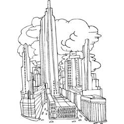 Dibujo para colorear: Ciudad (Edificios y Arquitectura) #64916 - Dibujos para colorear