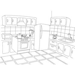 Dibujo para colorear: Cocina (Edificios y Arquitectura) #63517 - Dibujos para colorear